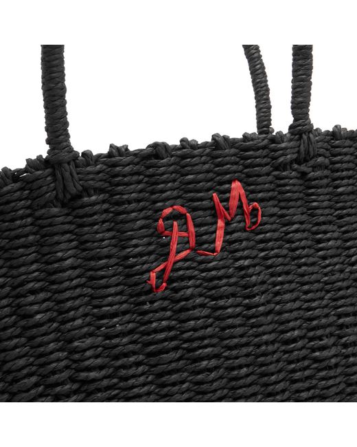 Damson Madder Black Straw Market Bag