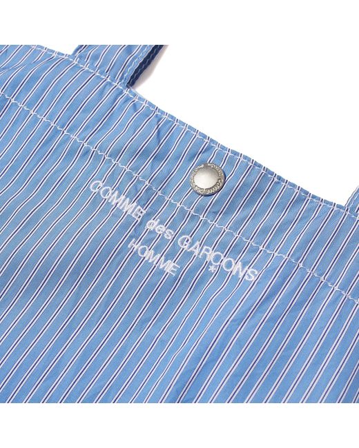 Comme des Garçons Blue Stripe Garment Washed Tote Bag for men
