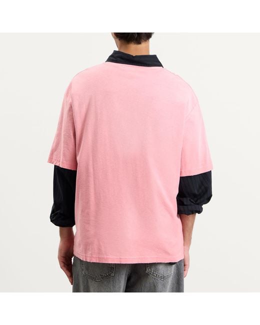Acne Pink Exford 1996 Short Sleeve T-Shirt for men