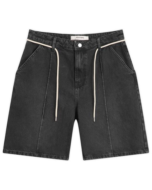 About Blank Black Wide Denim Short for men