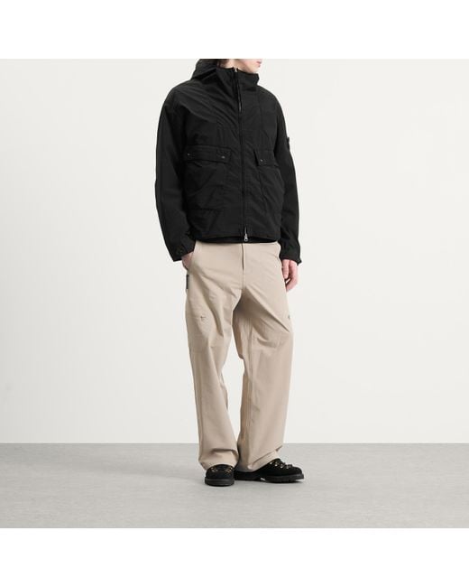 Stone Island Black Light Compact Touch Poly-Tc Hooded Jacket for men