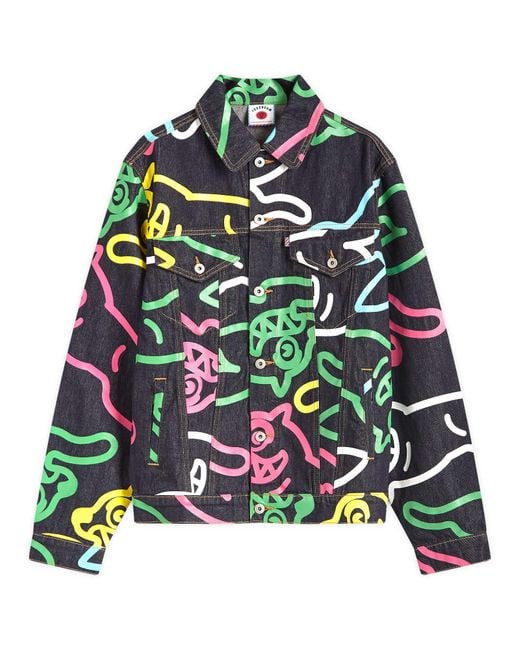 ICECREAM Green Jumbo Running Dog Denim Jacket for men