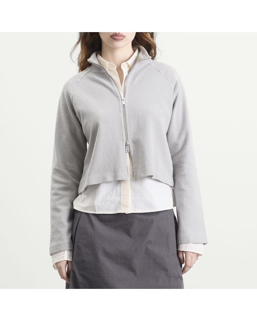 mfpen Gray Cropped Leisure Zip Up