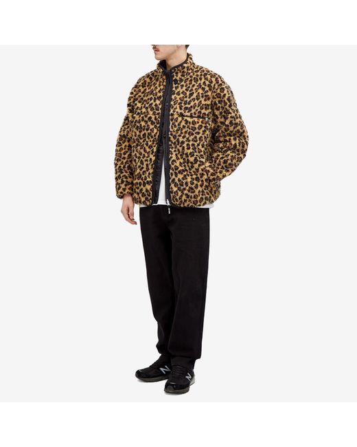 Wacko Maria Reversible Leopard Fleece Jacket in Brown for Men