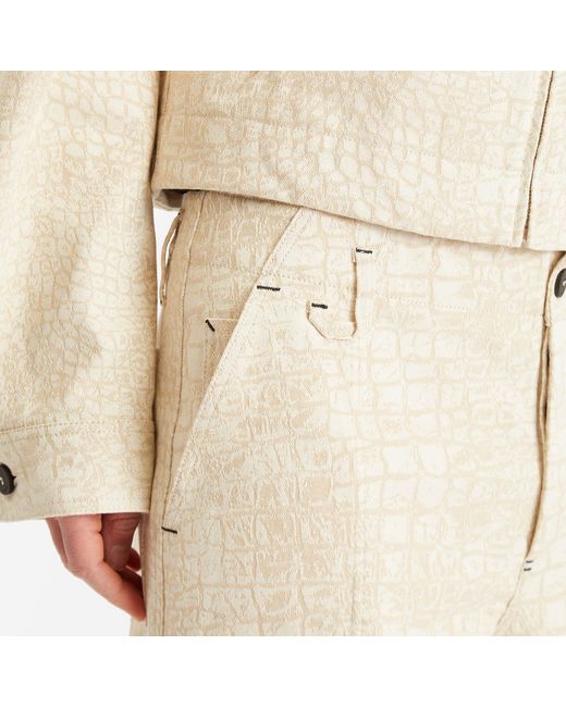 Jacquemus Natural Croc Effect Denim Jeans for men