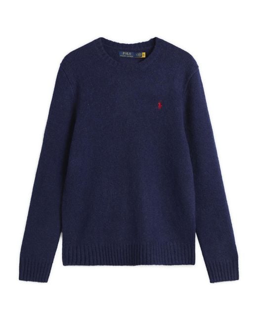 Polo Ralph Lauren Blue Brushed Shetland Knit Jumper for men