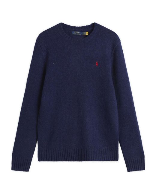Polo Ralph Lauren Men's Blue Brushed Shetland Knit Sweater