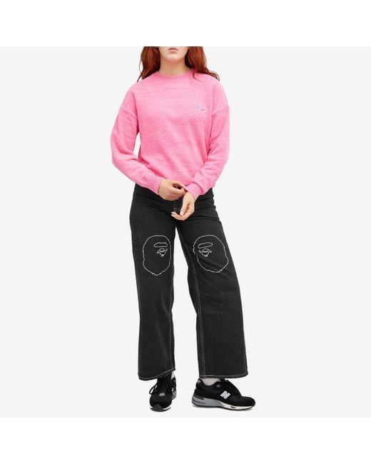 A Bathing Ape Black Ape Head Oversized Jeans