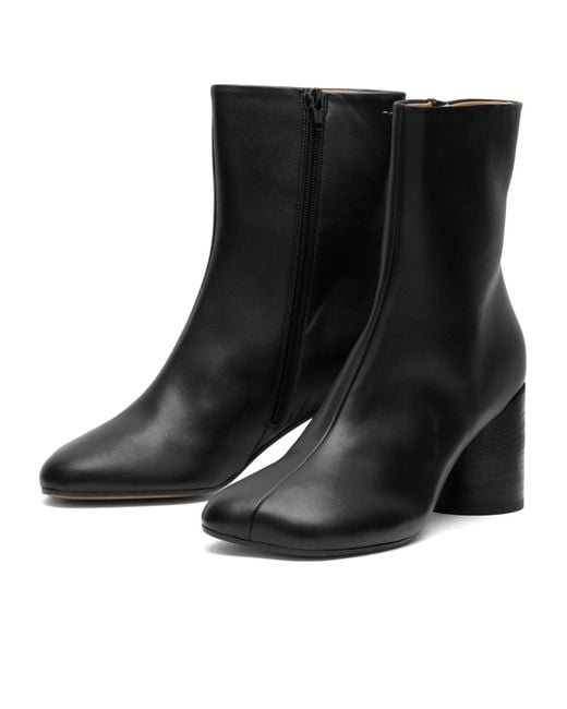 Maison Margiela Black Mm6 Heeled Moulded Toe Ankle Boots