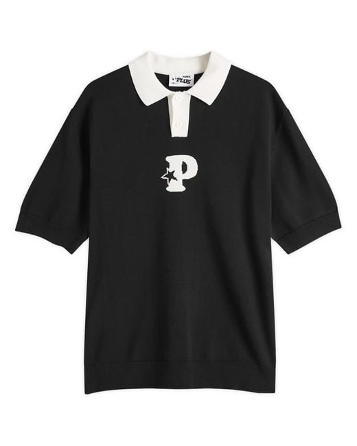 Pawa Speed Sports Black P Knit Polo for men