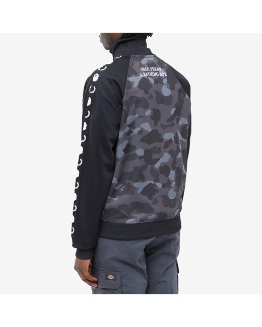 Fred Perry Gray X Bape Camo Track Jacket for men