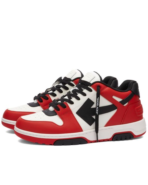 Off-White c/o Virgil Abloh Red Off- Out Of Office Leather Sneakers for men