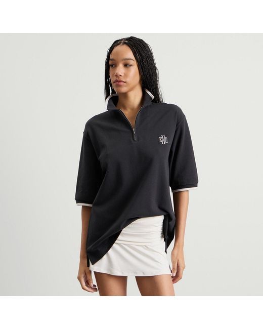 END. Black Piquet Polo