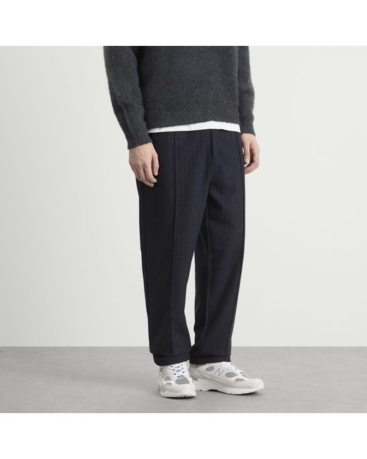 Folk Blue Pintuck Trouser for men