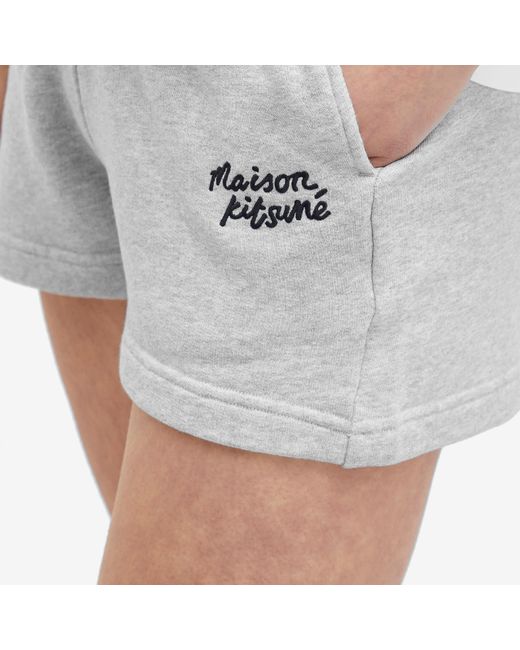 Maison Kitsuné Gray Handwriting Logo Regular Jog Shorts