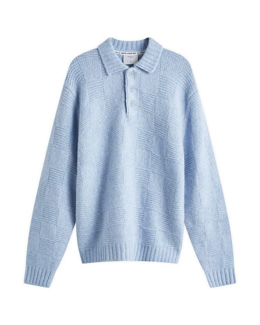 Percival Blue Shugart Knit Polo for men