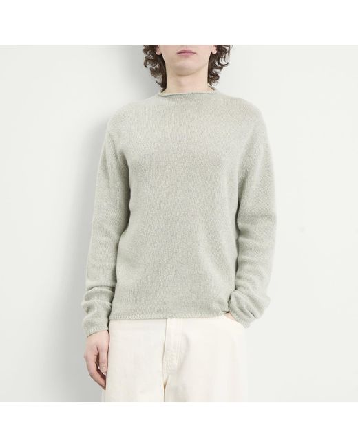 Auralee Gray Cashmere Silk Melange Knit Jumper for men
