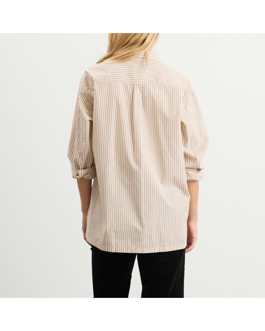 NOTHING WRITTEN Natural Toro Oversized Stripe Shirt