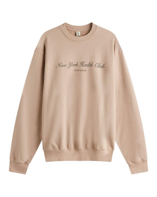 Sporty & Rich Brown Ny Health Club Crewneck