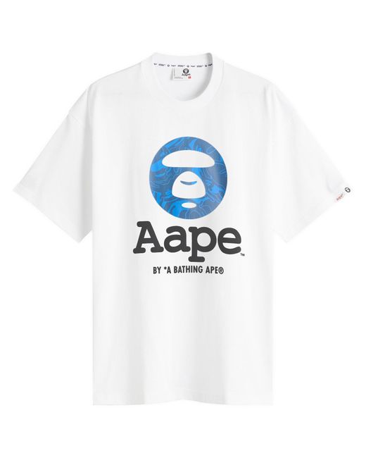 Aape By A Bathing Ape Blue Aape Og Moonface T-Shirt for men