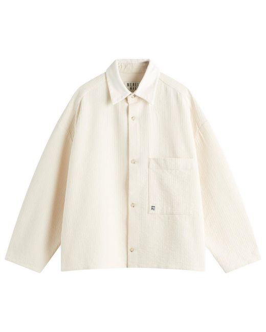 Merely Made White Cropped Overshirt for men