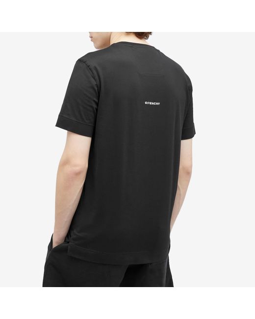 Givenchy Black Contrast 4G Embroidery T-Shirt for men