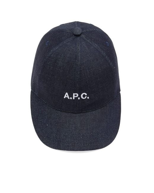 A.P.C. Blue Charlie Logo Cap for men