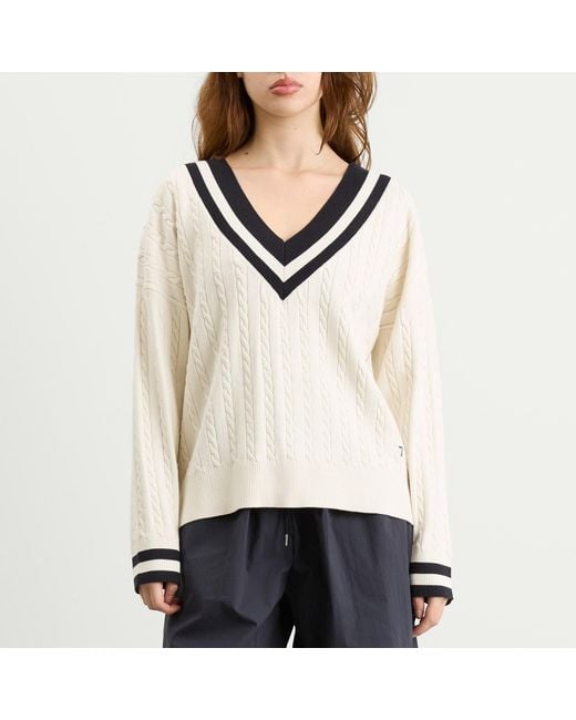 Tala White Oversized Cricket Jumper