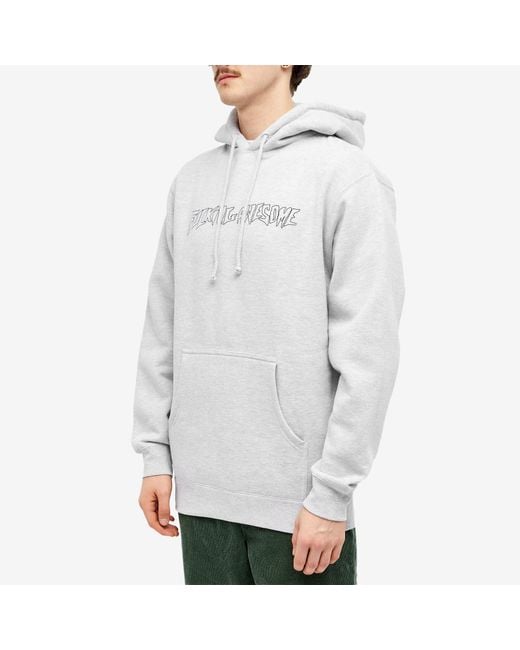 Fucking Awesome Gray Outline Stamp Logo Hoodie for men