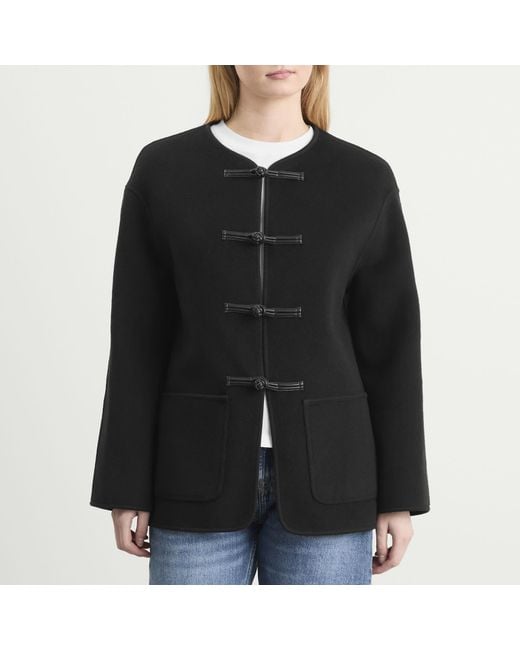 Rohe Black Mandarin Double-Faced Wool Jacket