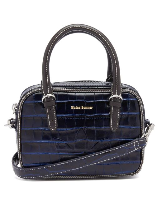Adidas Blue X Wales Bonner Croc Print Bag for men