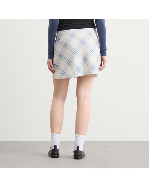 Kijun Blue Essential Check Mini Skirt