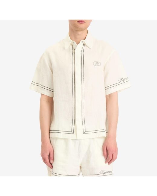 Represent White Border Vacation Shirt for men