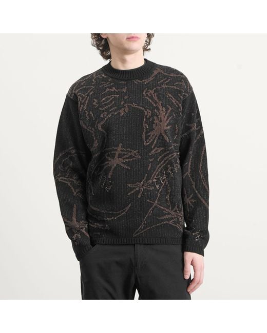 Roa Black Ryli Cotton Knit Crewneck for men