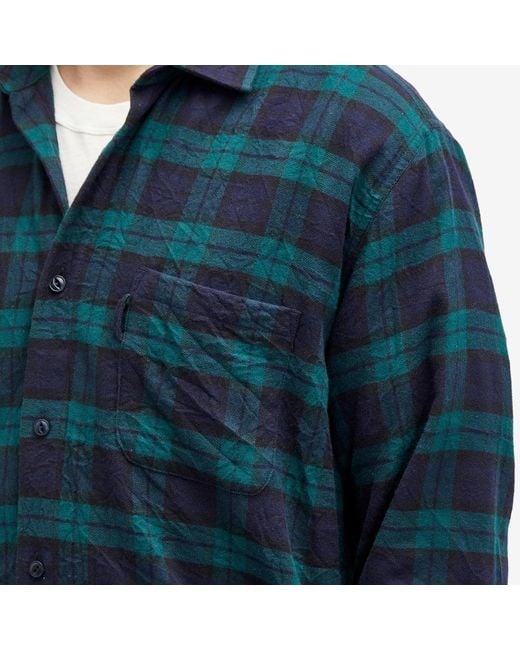 YMC Blue Curtis Check Shirt for men