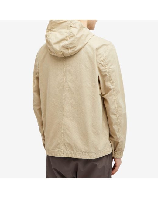 Stone Island Natural Brushed Cotton Canvas Hooded Overshirt for men