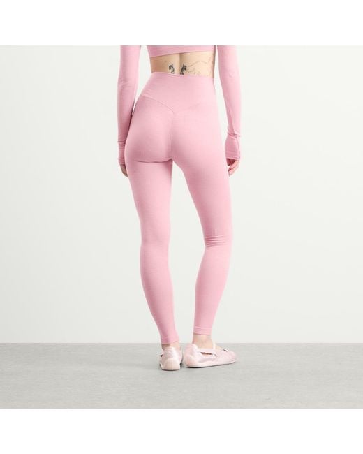 Skims Pink Seamless Sheer Wool Legging