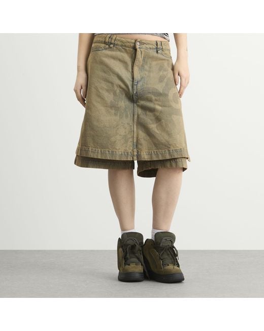 PAOLINA RUSSO Green Denim Skort