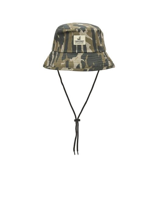 Malbon Green Tour Divot Camo Bucket Hat for men