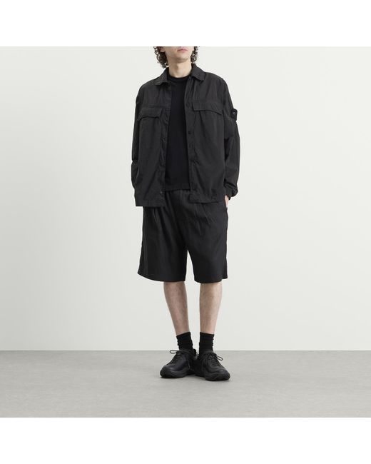 Stone Island Black Ghost Nylon Smerigliato Shirt Jacket for men