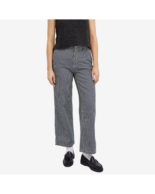 Nudie Jeans Gray Stina Hickory Striped Pants