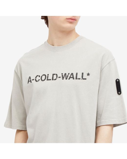 A_COLD_WALL* Gray Overdye Logo T-Shirt for men