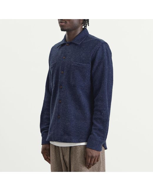 Universal Works Blue Dam Marl Work Shirt for men