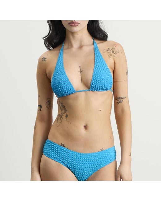 Fruity Booty Blue Seersucker Halter Bikini Bottoms