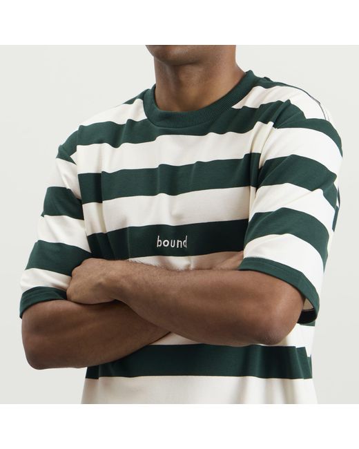 BOUND Green Stripe T-Shirt for men