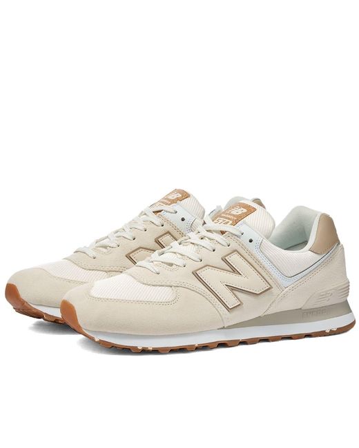 New Balance 574 / Tan Trainers in White | Lyst Canada