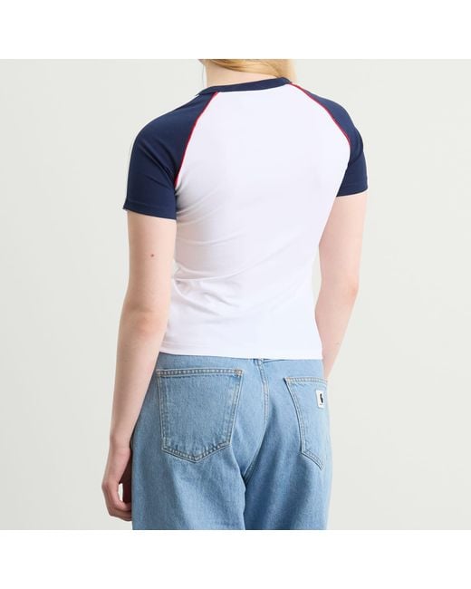 Adidas Blue Adicolor 3-Stripes Raglan Slim T-Shirt