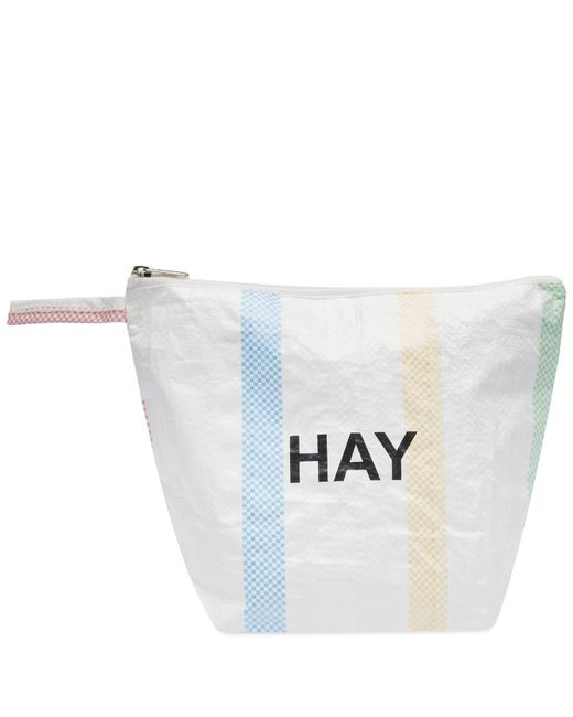 Hay White Recycled Candy Stripe Wash Bag
