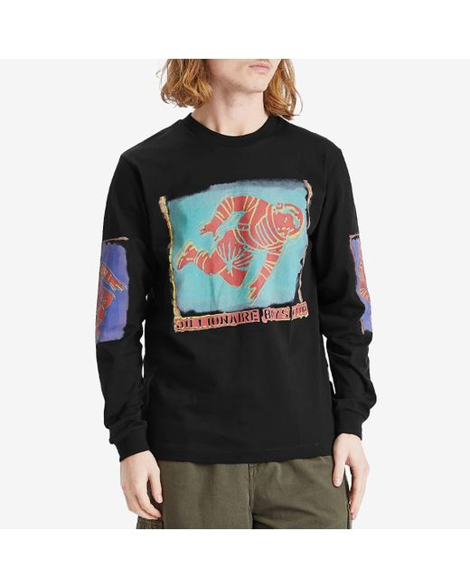 BBCICECREAM Black Astro Portrait Long Sleeve T-Shirt for men