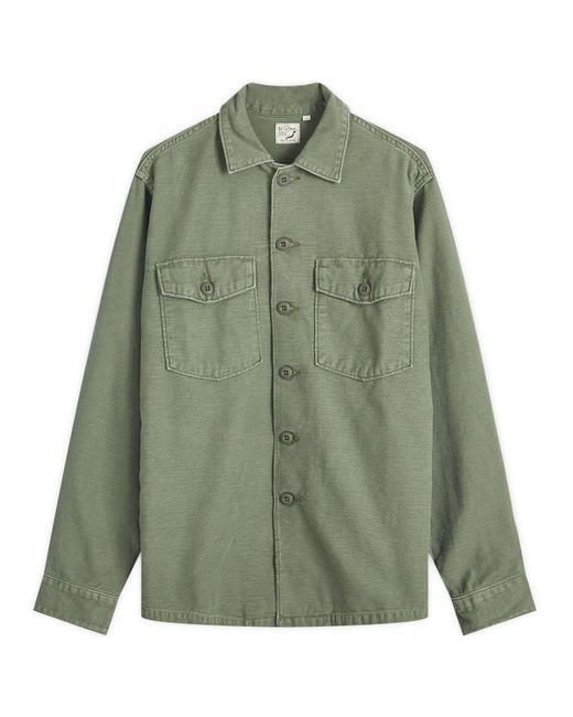 Orslow Green Cotton US Army Fatigue Shirt for men